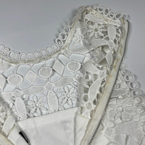 Lulus Women's White Crochet Sleeveless Dress Size Small S - Picture 9 of 10